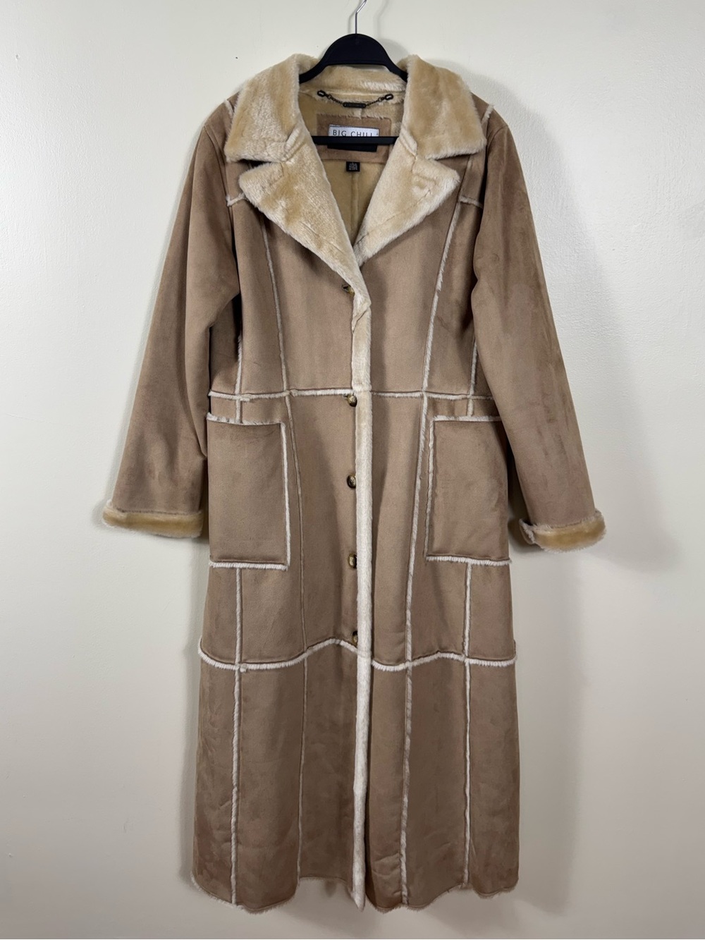 Vintage 90s Penny Lane Patchwork Maxi Coat Afghan Large Bohemian Statement